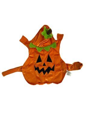 Halloween Pumpkin Pet Costume XS Polyester Fabric Orange & Green Jackolantern